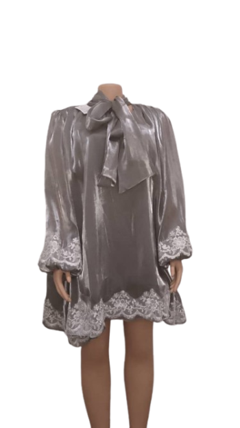 Uk Gray And White Short Free Gown