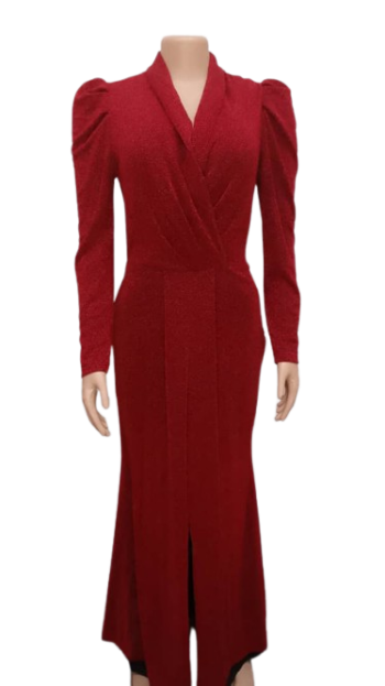 Asrima Red Long Gown With Slit Size 42