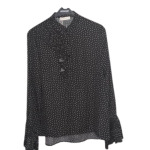 Blue Coco Black And White Polka Dot Longsleeve Top Size 40