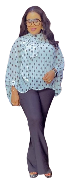 Uk White Top With Black Pokerdot  Top