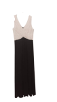 Sangria Black And Cream Sleeveless Long Gown Size 12