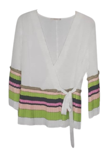 Miarte White Multicolor Top Size 2