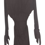 Uk Black Long Top With Opened Back Size L