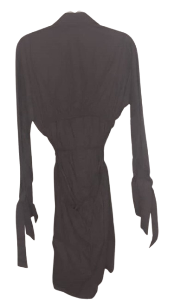 Uk Black Long Top With Opened Back Size L