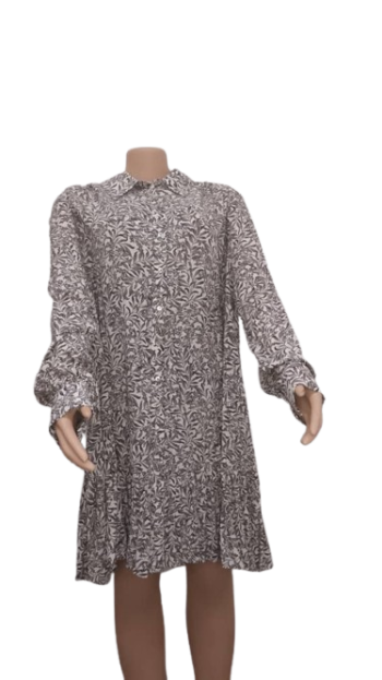 H.m Cream And Gray Flowered Short Free Gown Size Xl