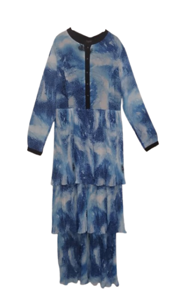 La Berfe Blue And White Step By Step Gown Size 46