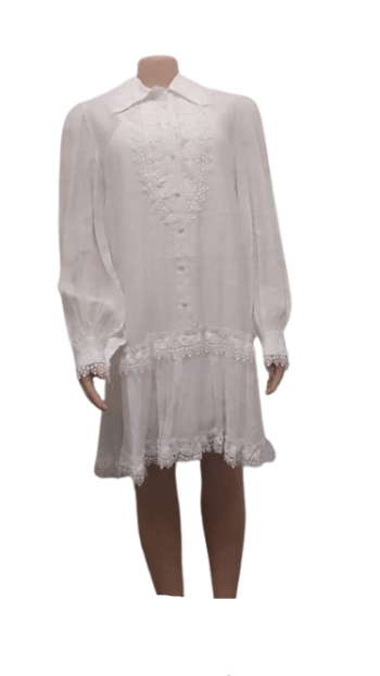 Uk White Short Gown Size Xl