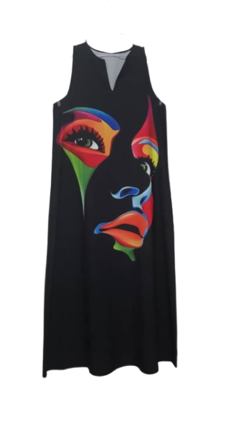 Uk Black  Gown With Face Design Size  L