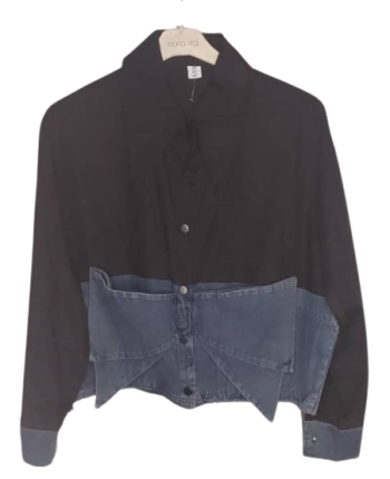 Asy Fashion Black & Blue Top