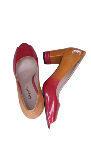 Gizzelli Shoes Burnt Orange And Red Cover Shoe With Open Toe Size 41