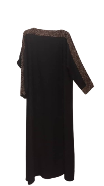 Uk Black Jalabiya With Gold Stones