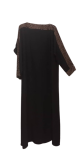 Uk Black Jalabiya With Gold Stones