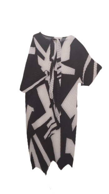 Miyaki Black And White Gown