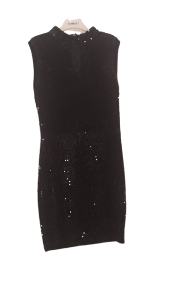 Valentine Black Short Shiny Gown Size L