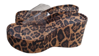 Zara Animal Skin Slippers With Transparent Up Size 40