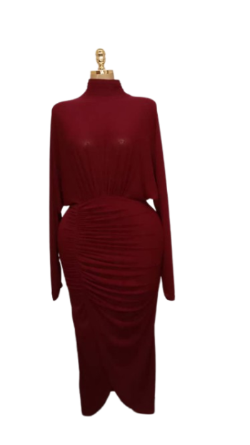 T & D Collection Marrow Red Longsleeve Gown Size 2xl