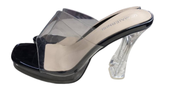 Maiernisi Black Heel Slippers With Transparent Cover Size 41