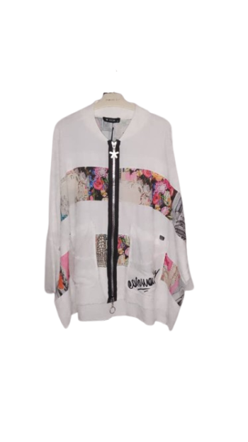 Sch White Multicoloured Top Size M