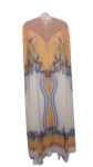 Quente White Multicolor Long Flowing Gown Size 42