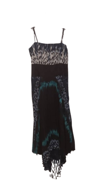 Aron Black Sleeveless Multicolor Gown Size 40