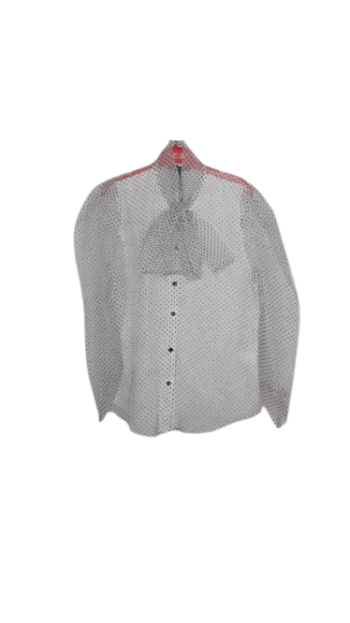 Tugce & Ece Collection Grey And Black Polka Dotted Top Size 38