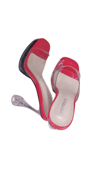 Maiernisi Red Heel Slippers With Transparent Cover Size 39