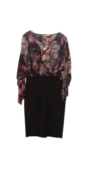 Lasagrada Black Multicolor Short Gown Size 40