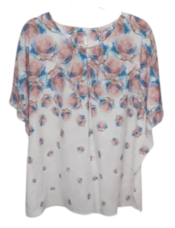 X&t Fashion White Multicolor Top Size Uk14