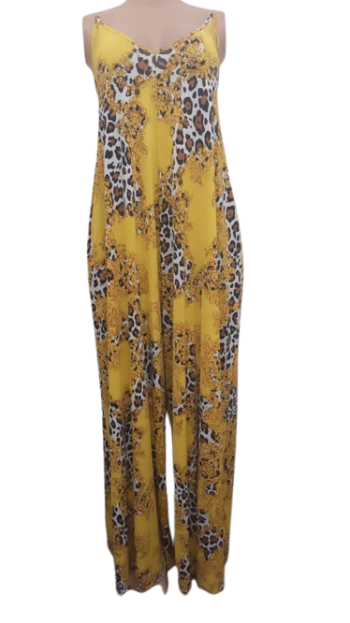 Itzy Yellow Multicolor Sleeveless Jumpsuit