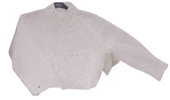 Asy Fashion White Stoned Top