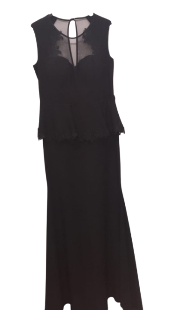 Fervente Black Sleeveless Long Gown Size 46