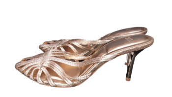 Zara Gold Heel Slippers Size 42