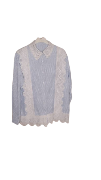 Uk White And Blue Stripe Top