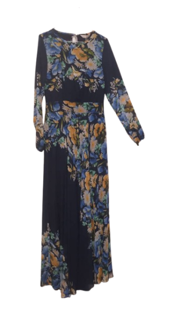 Park Maxa Navyblue Multicolor Long Gown Size 38