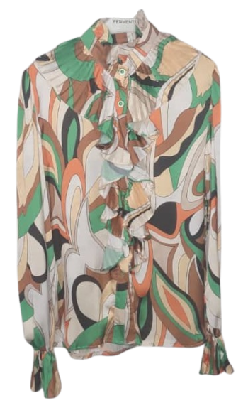 Lumiance Green Multicolor Top Size M