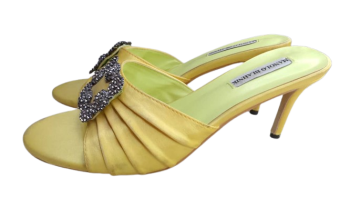 Manolo Blahnik Yellow Slippers Size 41