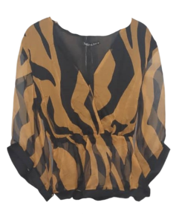 Tugce & Ece Black And Yellow Top Size 38