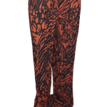 Beauty Orange And Black Plitted Trouser Size M