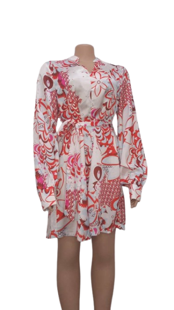 Shein Red Multicolor Short Free Gown Size L