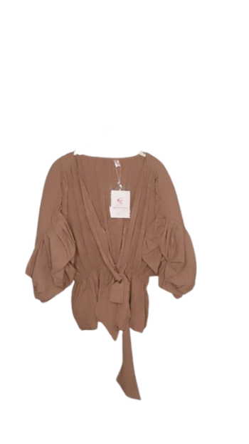 Moments Coffee Brown Plitted Top