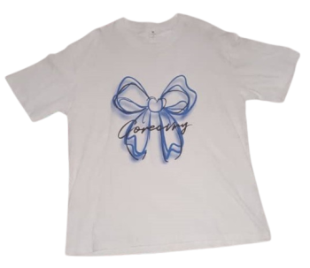 Hezhi &jzs White Polo With Blue Butterfly Design Size Xl