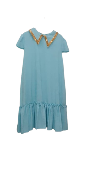 Uk Skyblue And Gold Free Gown Size Xl