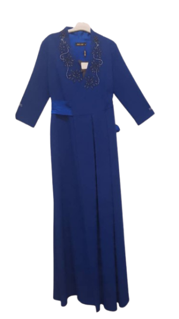 Ons Line Royal Blue Wrap Long Gown Size 36
