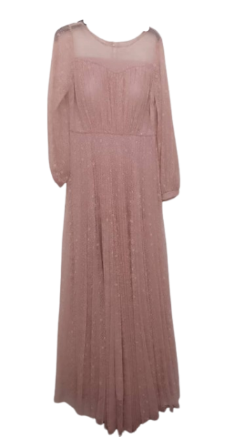 Nu-dem Peach Net Long Flowing Gown Size 38