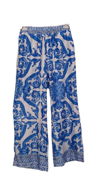 Lyria  Blue And White Trouser 2pcs