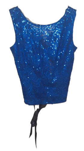 Alex Evenings Royal Blue Sequence Top Size L