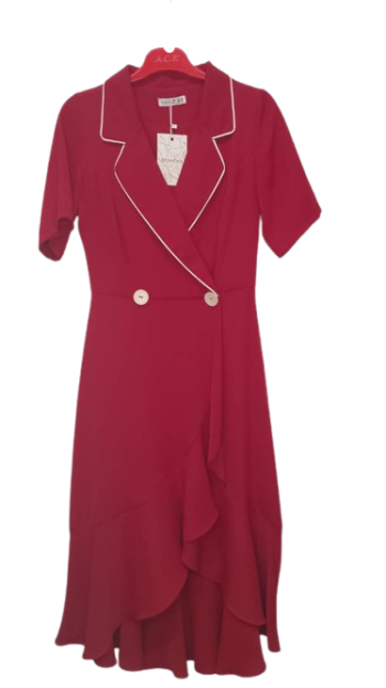 Nomens Red Gown Size Uk 12