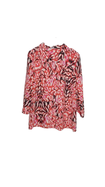 Ny Collection Peach Multicolored Top Size M
