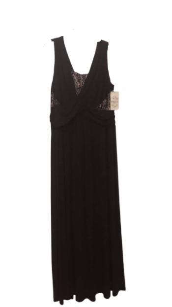 Sangria Black And Nude Sleeveless Long Gown Size 18