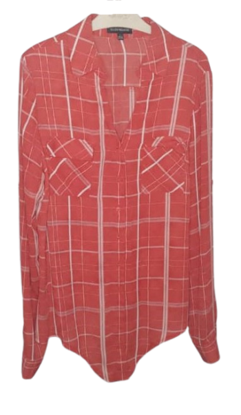 Ellen Weaver Orange And White Top Size L